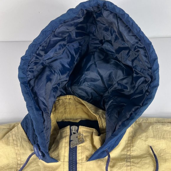 VTG 90s Notre Dame Fightin Irish Jacket Extra Large Blue Quarter Zip Puffer Coat - Picture 8 of 16